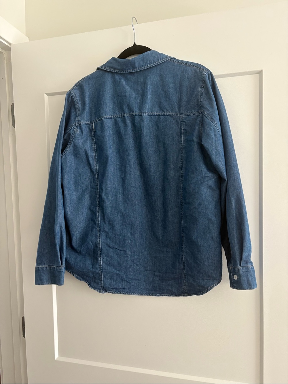 Classic Light Blue Denim Button-Up Shirt - Picture 2 of 5